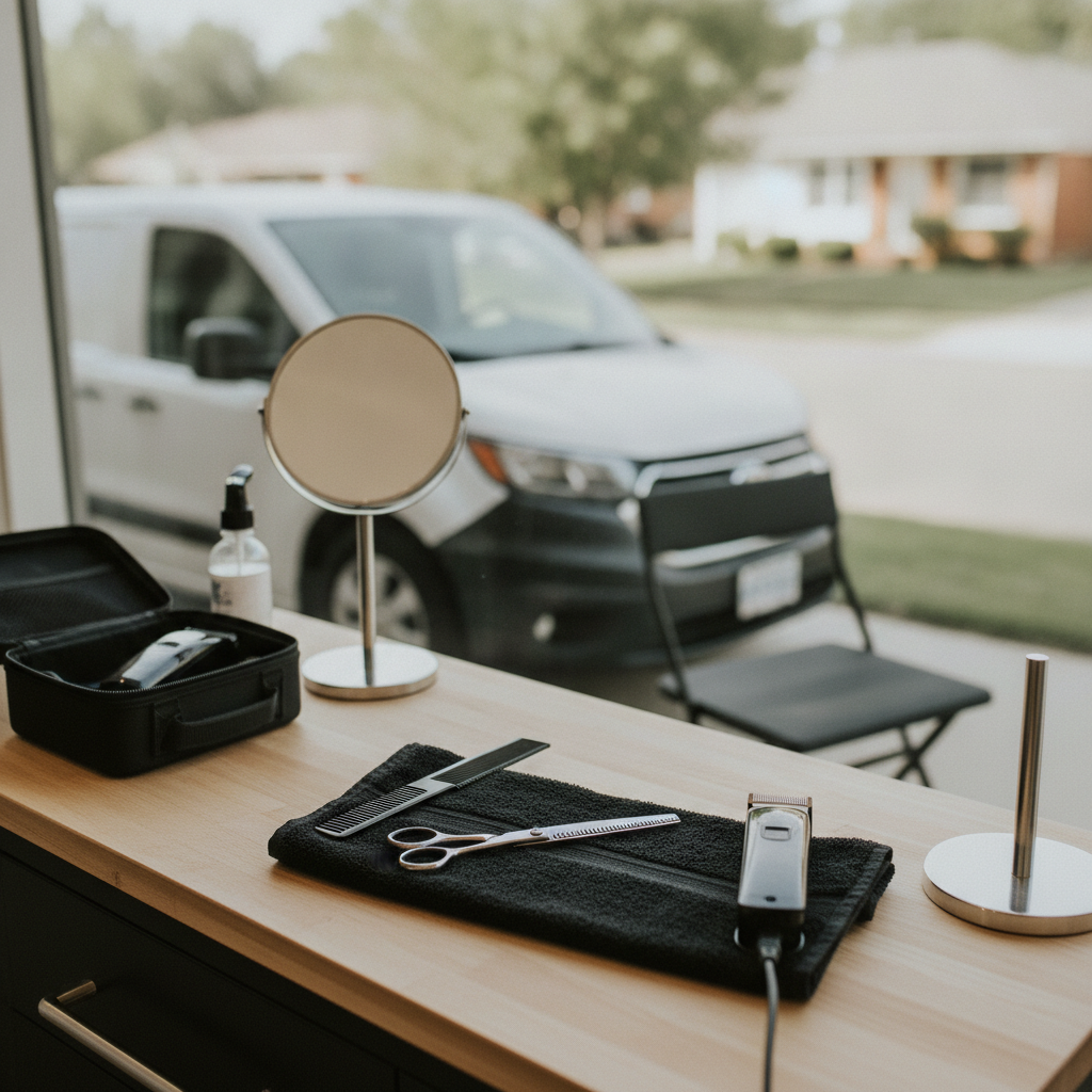 Mobile Haircut Service  - No Face and No Text